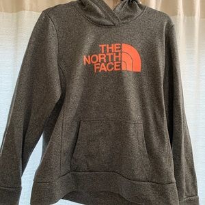 Heather Grey and Coral North Face Hoodie